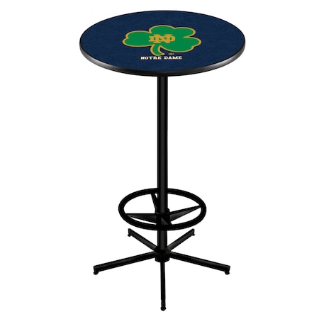 Holland Bar Stool Co 42" Black Notre Dame Shamrock Pub Table L216B4228ND-Shm